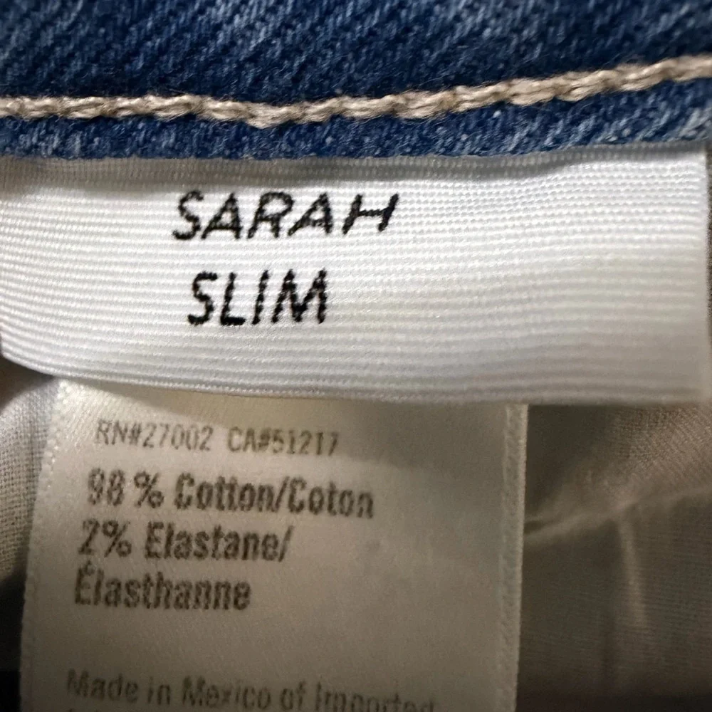 PAIGE Light Blue Straight Leg Jeans with Knee Rip